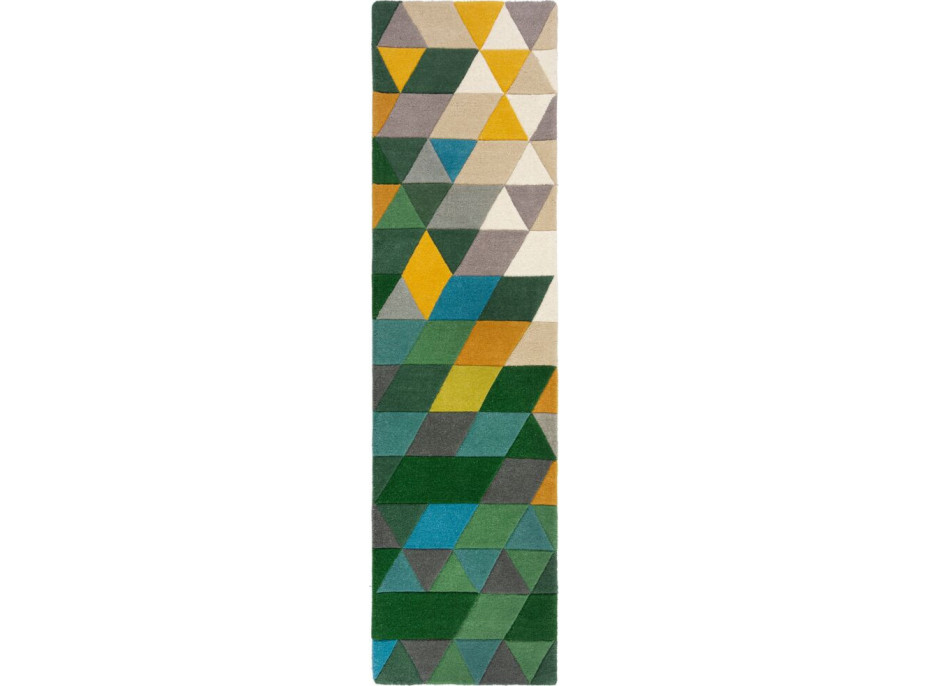 Ručně všívaný běhoun Illusion Prism Green/Multi