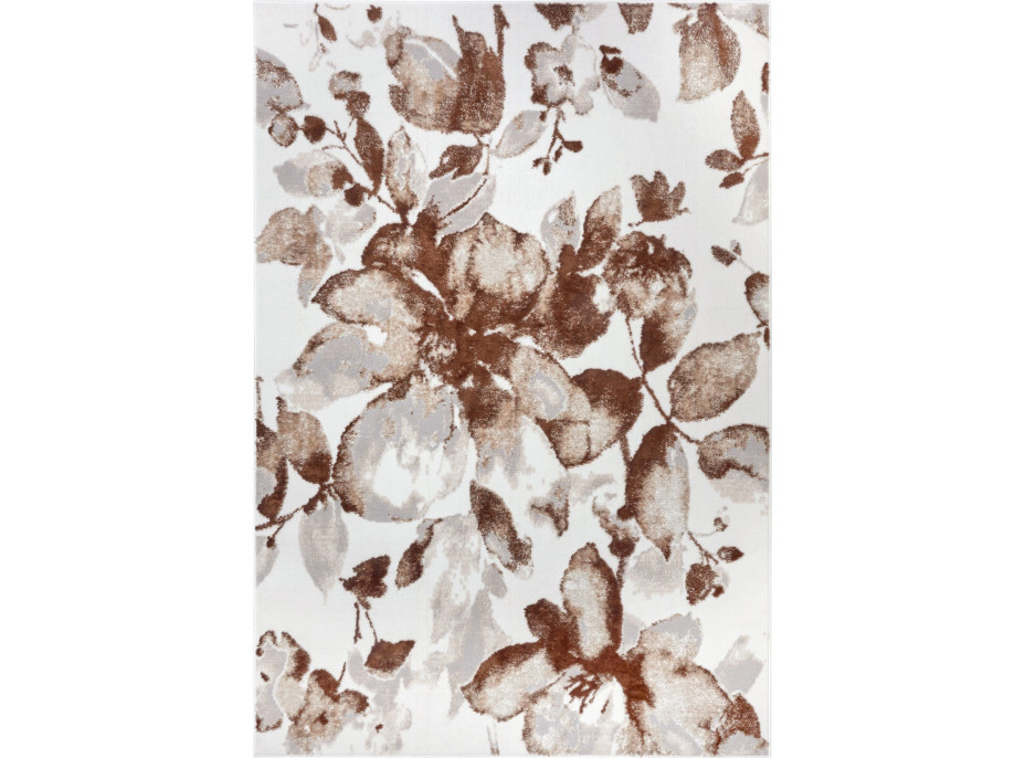 Kusový koberec Shine 105921 Floral White Brown